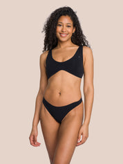 Cloudy Thong Set - Black