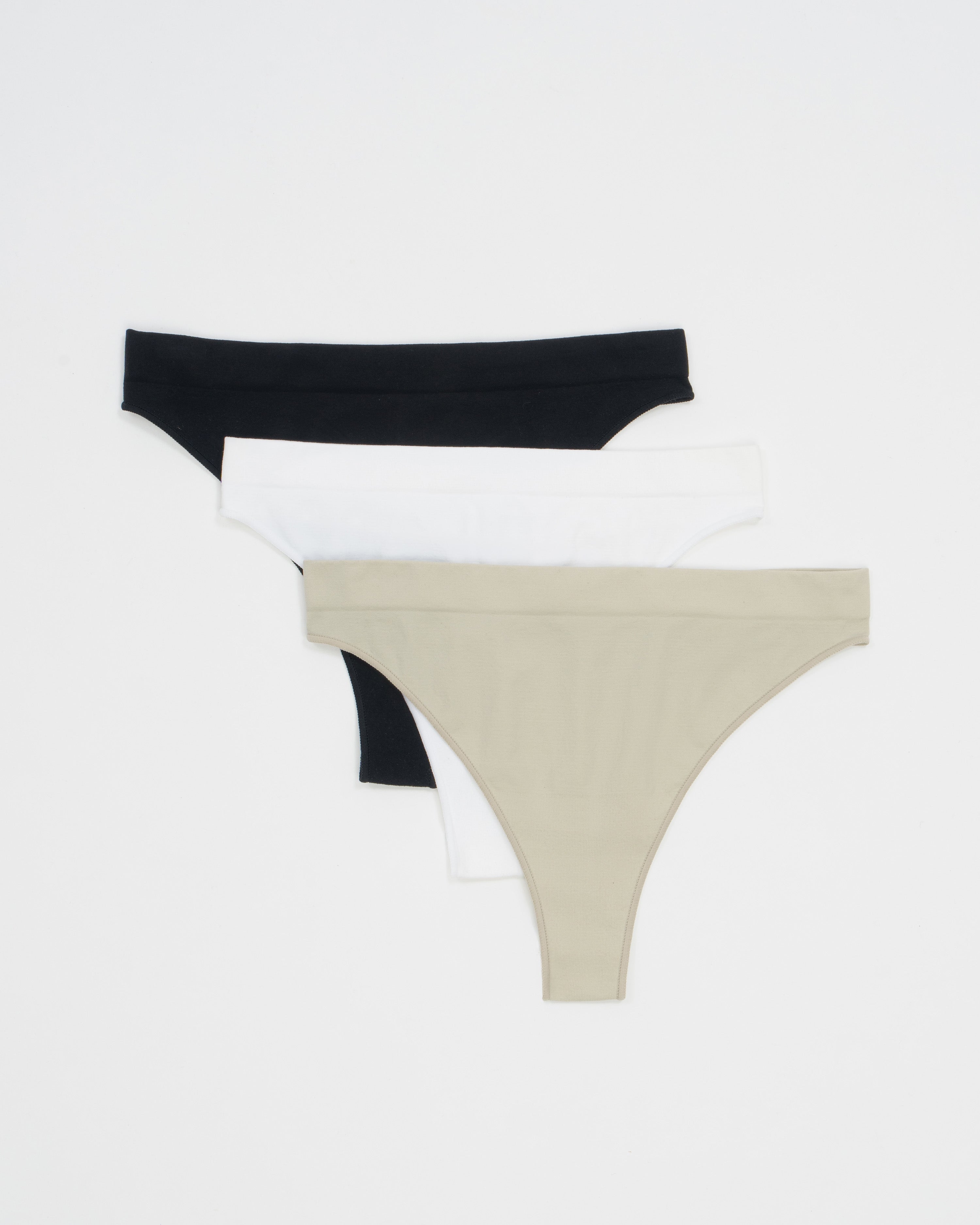 Cloudy Thong Set Deluxe - Black, Dove Grey & White