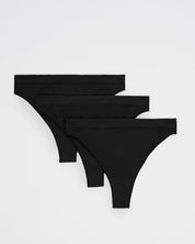 Cloudy Thong Set Deluxe - Black