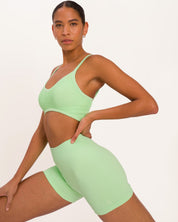 Fleur Pleated Short Set - Cider Green