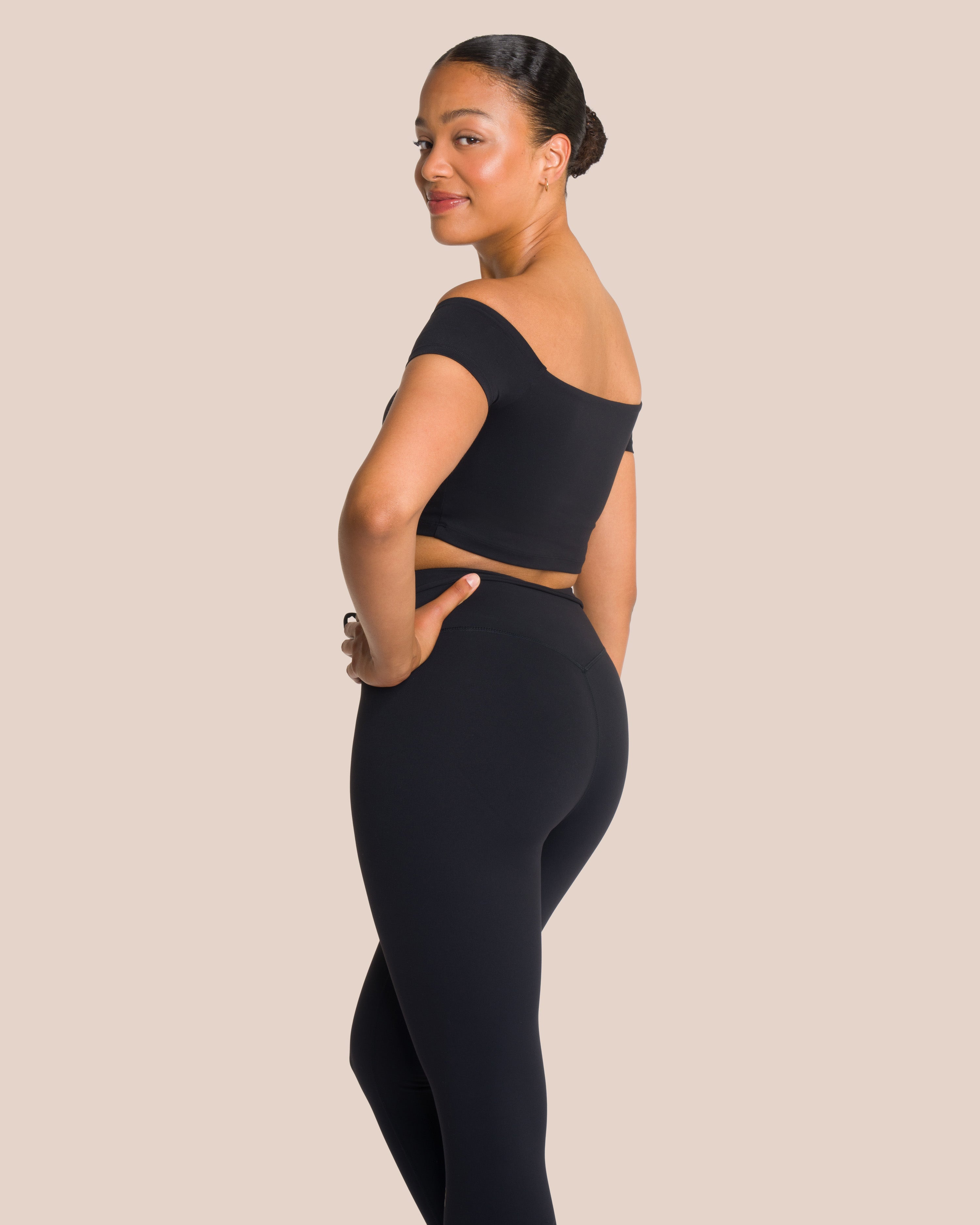Gianna Off Shoulder Set - Black