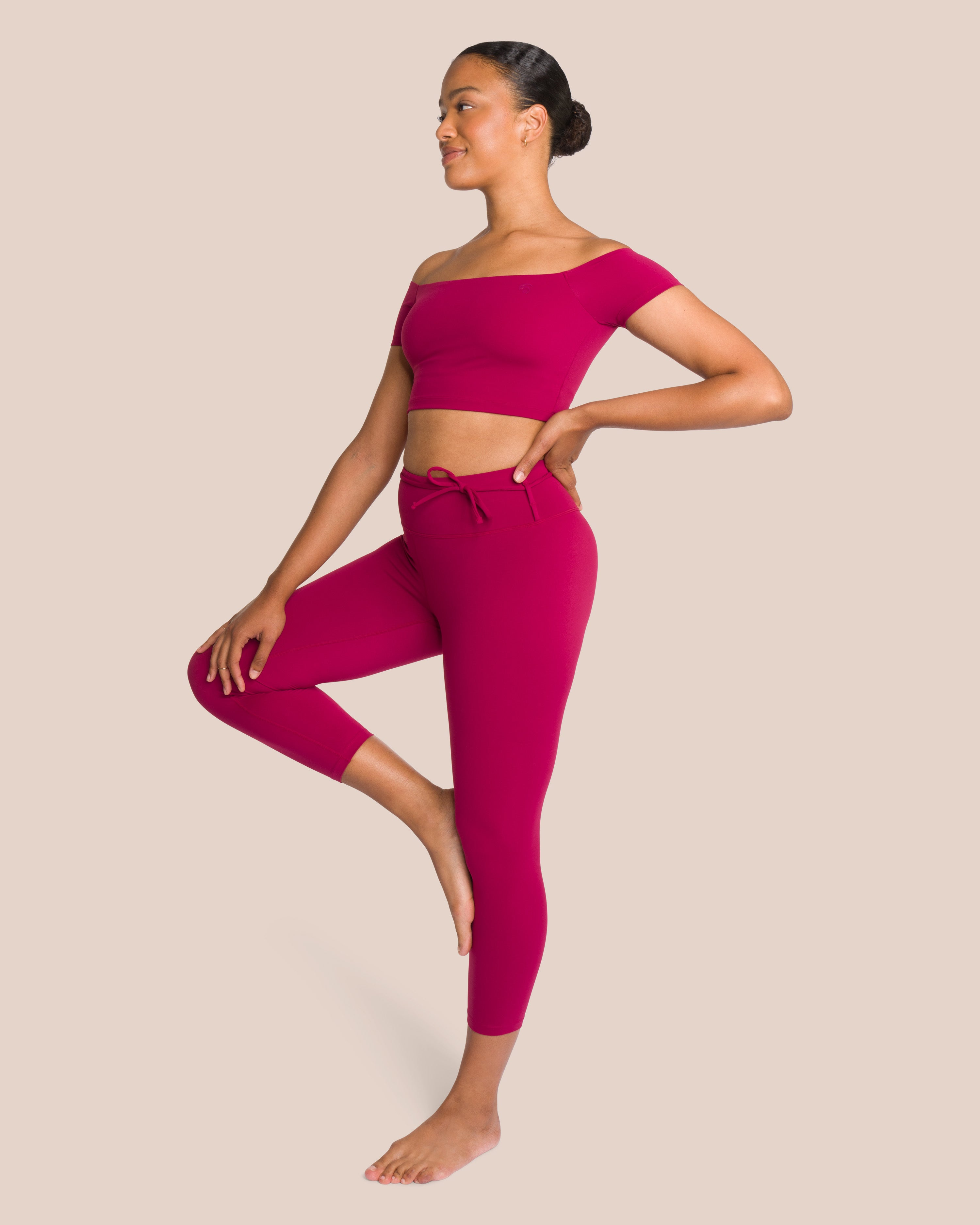 Gianna Off Shoulder Set - Deep Plum