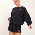 Lola Short Sweat Set - Black