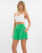 Marina Short Set - Holly Green & White