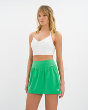 Marina Skirt Set - Holly Green & White