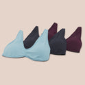 Michelle Plain Bra Set Deluxe - Glacial Blue, Moon Blue & Shadow Lilac