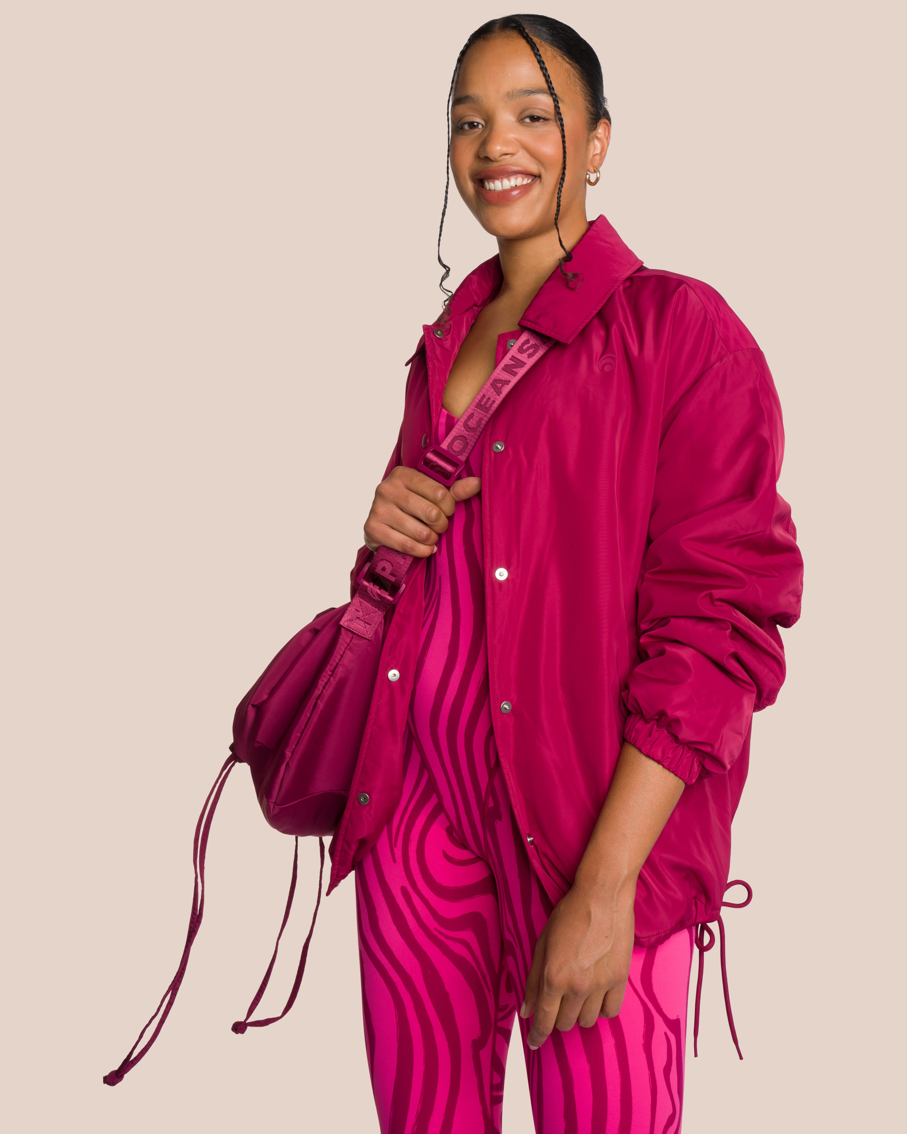 Shania Bag Set Deluxe - Bold Hot Pink Swirl & Deep Plum