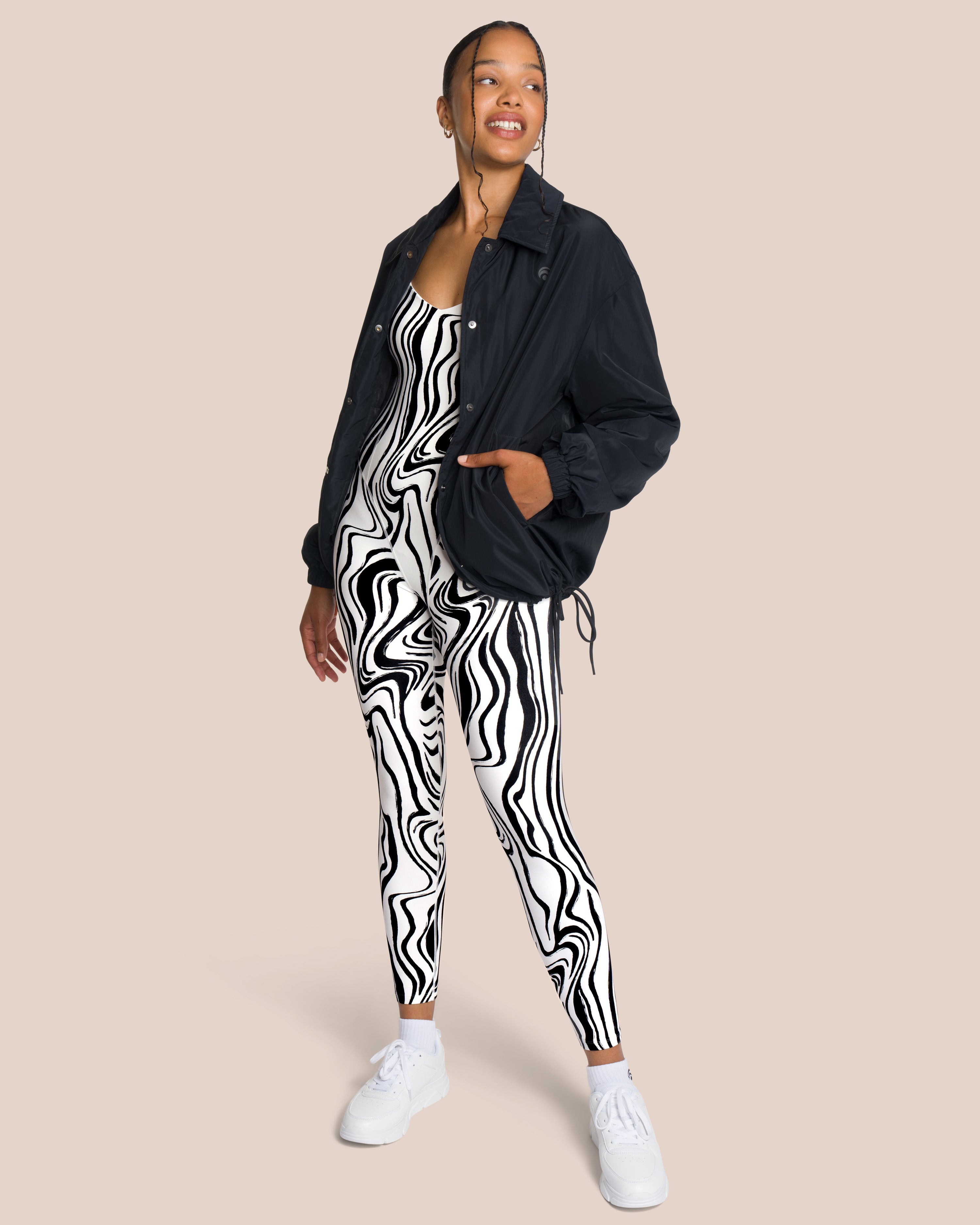 Shania Jumpsuit Set - Black Swirl & Black