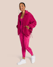 Shania Jumpsuit Set - Bold Hot Pink Swirl & Deep Plum
