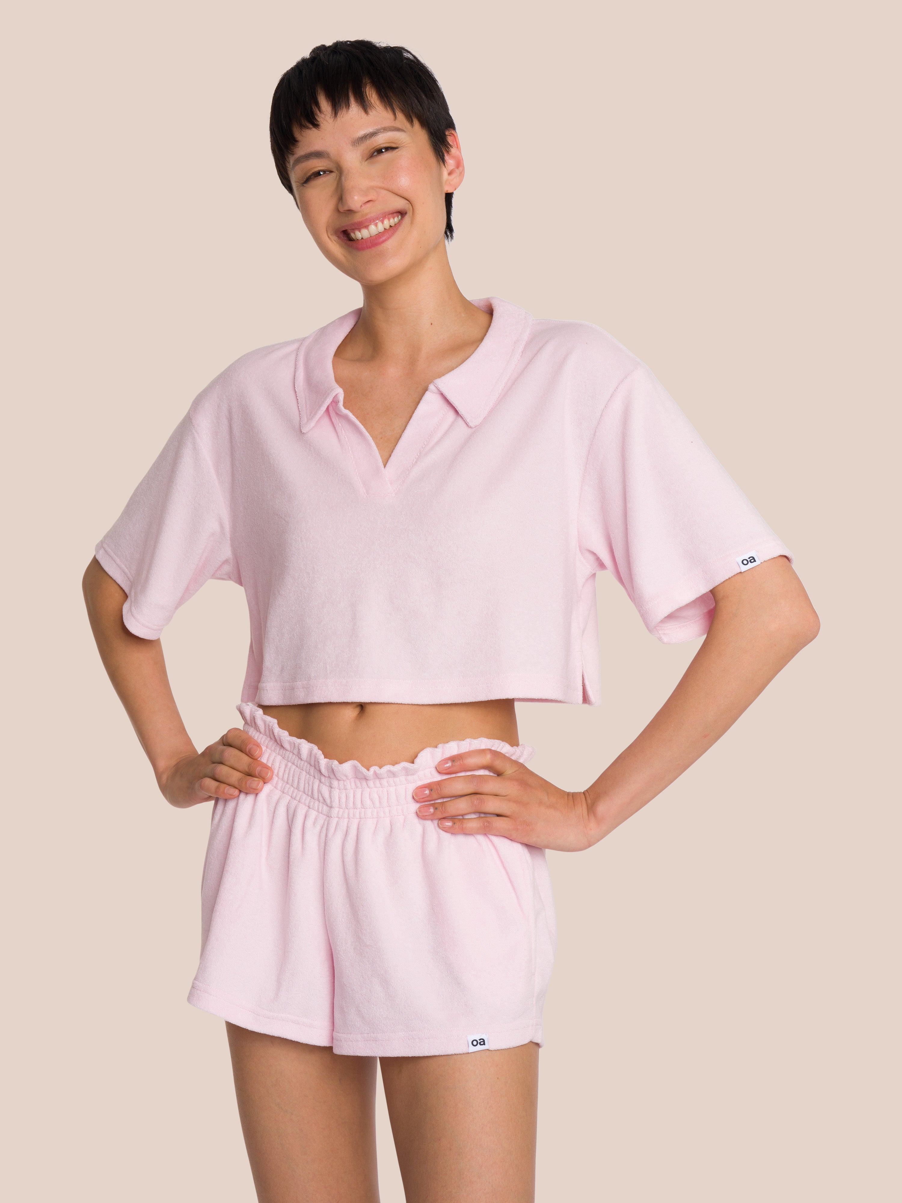 Willow Polo Short Set - California Rose